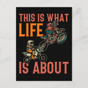 Motocross Vater Sohn Dirt Bike Vater und Kinder Postkarte
