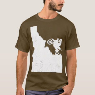 Motocross Vintage IDAHO Motorrad-Kartenkunst-Gesch T-Shirt