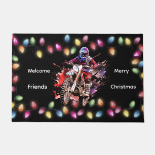 Motocross-Weihnachts-Willkommens-Fußmatte Fußmatte