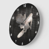 Motocross Whip; Cool Black Große Wanduhr (Winkel)