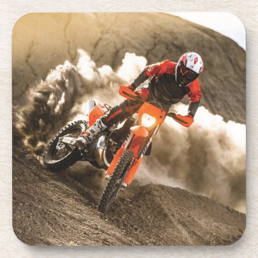 Motocrossfahrer Getränkeuntersetzer (Vorderseite)