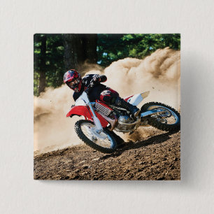 Motocrossfahrer-Wurfkissen Button