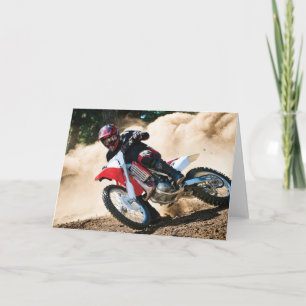 Motocrossfahrer-Wurfkissen Karte