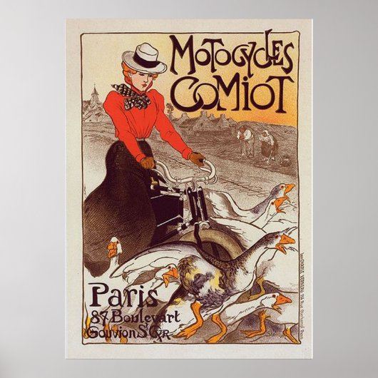 Motocycle Comiot - Paris Vintage Poster (Vorne)