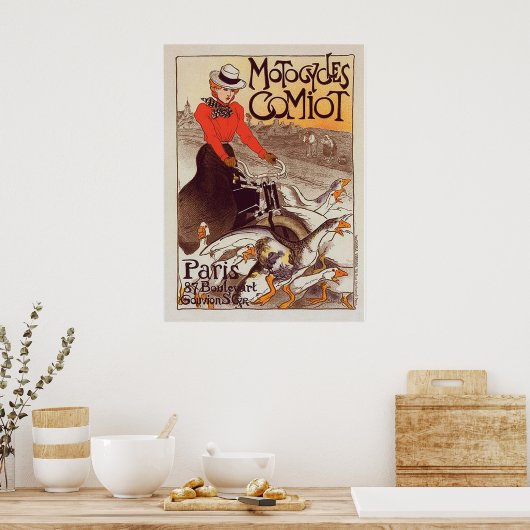 Motocycle Comiot - Paris Vintage Poster (Küche)