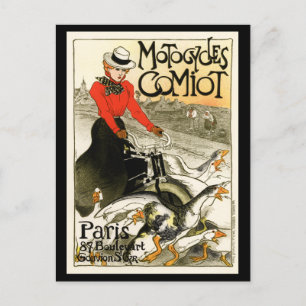 Motocycle Comiot, Steinlen Postkarte