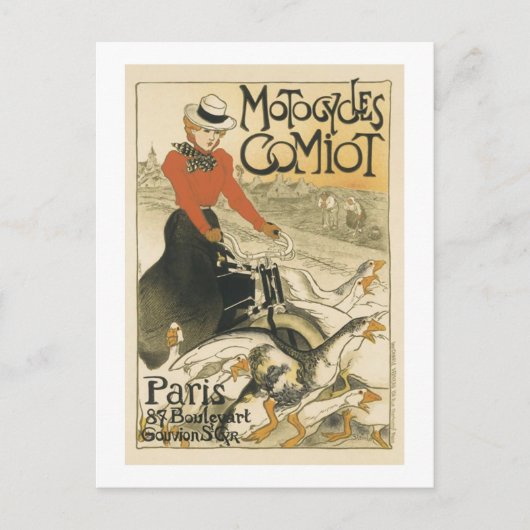 Motocycle Comiot von Theophile-Alexandre Steinlen Postkarte (Vorderseite)