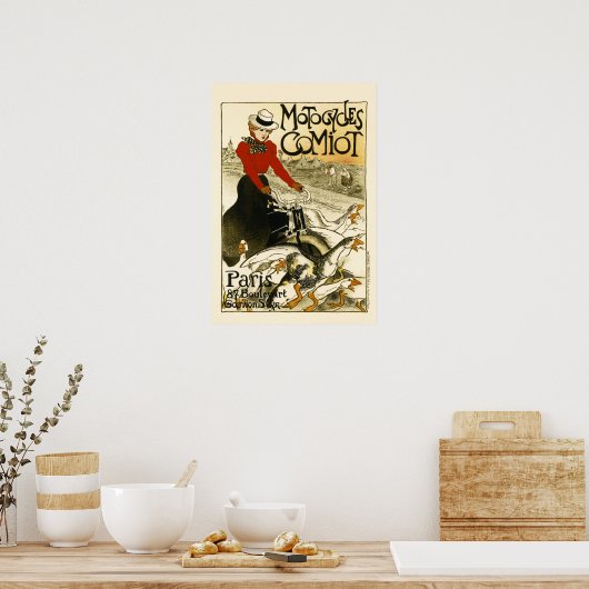 MOTOCYCLES COMIOT Paris Bicycle Theophile Steinlen Poster (Küche)