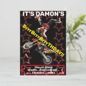 MOTOKROSS SUPERCROSS MOTORBIK EINLADUNG (Stehend Vorderseite)