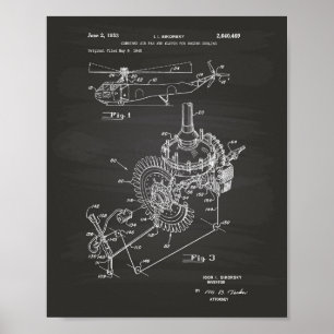 Motor 1953 Chalkboard für Patente Poster