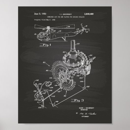 Motor 1953 Chalkboard für Patente Poster (Vorne)