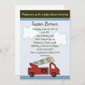 Motor 27 Fireruck Baby Dusche Einladung (Vorne/Hinten)
