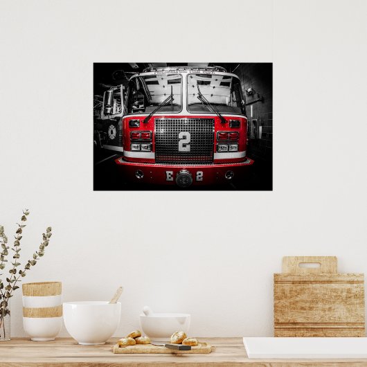 Motor 2 - Red Fisheye Poster - 28" x 20" (Küche)