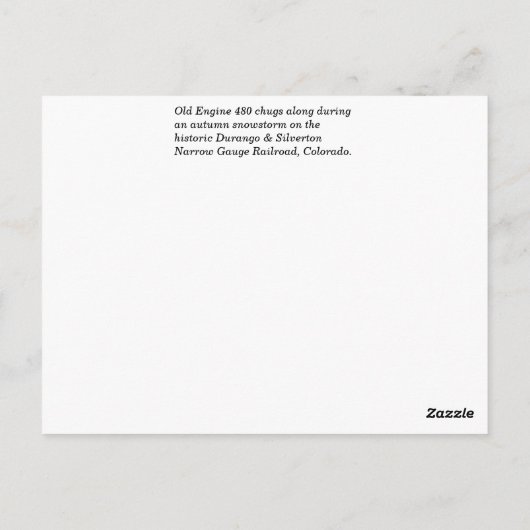 Motor 480 Zug Durango Postkarte (Rückseite)