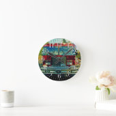 Motor an einer Feuermauer Runde Wanduhr (Zuhause)