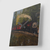 Motor aus altem Steam, Original von Gary Poling Quadratische Wanduhr (Winkel)