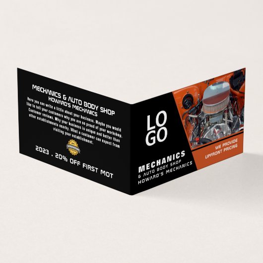 Motor, Auto Mechanik und Reparaturen, im Detail Visitenkarten (Vorderseite)