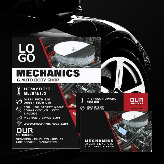 Motor, Auto- und Reparaturwerbewerbung Flyer
