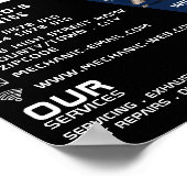 Motor-, Auto- und Reparaturwerbewerbung Poster (Ecke)