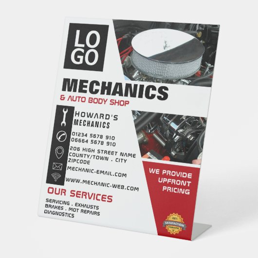 Motor, Auto- und Reparaturwerbewerbung Sockelschild (Vorderseite)