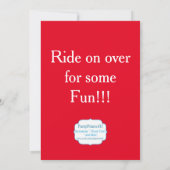 Motor, Baby Blue Stripes Red Polka Dots Einladung (Rückseite)