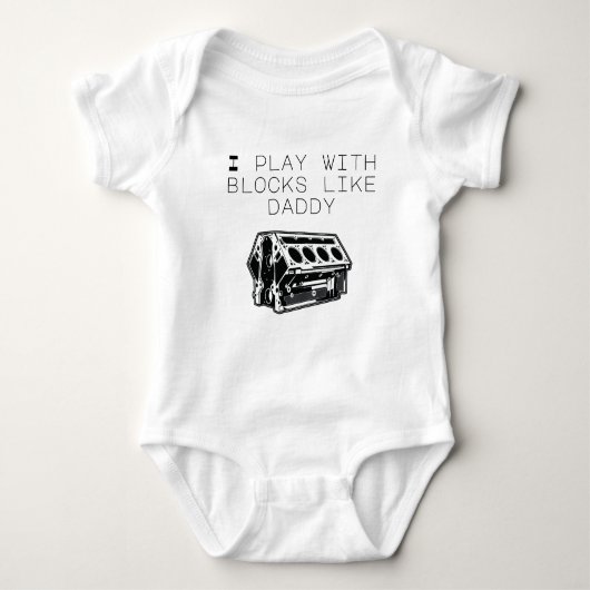 Motor-Block-T-Shirt mit Vater Baby Strampler (Vorderseite)