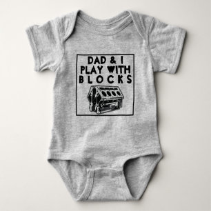 Motor-Block-T-Shirt mit Vater Baby Strampler