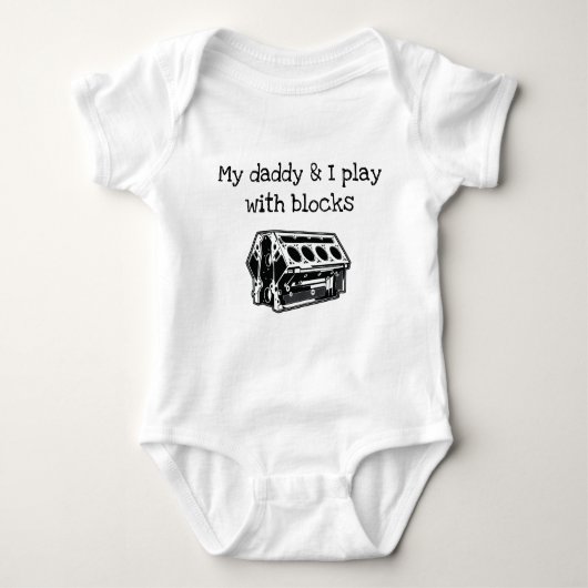 Motor-Block-T-Shirt mit Vater Baby Strampler (Vorderseite)