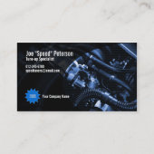 Motor Blue Car Service Business Card Visitenkarte (Vorderseite)