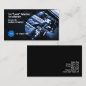 Motor Blue Car Service Business Card Visitenkarte (Vorne/Hinten)