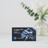 Motor Blue Car Service Business Card Visitenkarte (Stehend Vorderseite)