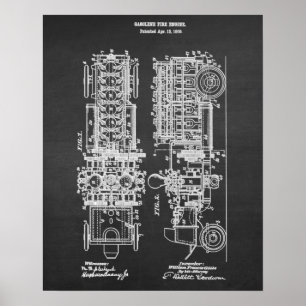 Motor Blueprint Patent Art. 4 Poster