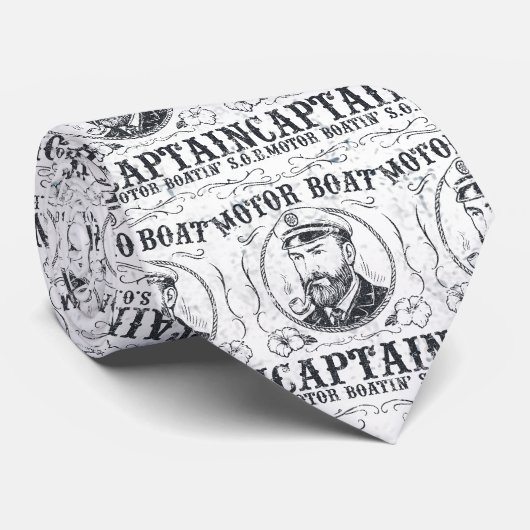 Motor Boat Captain Funny Pontoon Boating Krawatte (Gerollt)