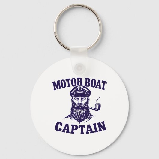 Motor Boat Captain Tee Funny Boating Outfit Sailin Schlüsselanhänger (Vorderseite)
