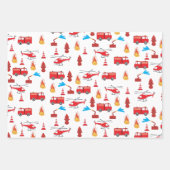 Motor Brigademuster für den roten LKW-Feuerzug Geschenkpapier Set (Vorderseite 3)