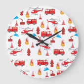 Motor Brigademuster für den roten LKW-Feuerzug Große Wanduhr (Vorderseite)
