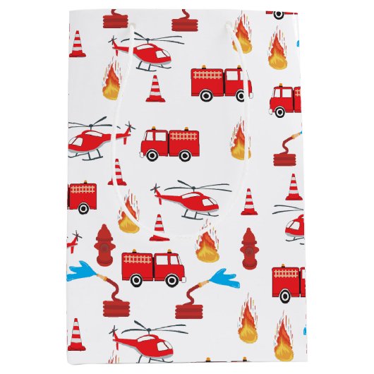 Motor Brigademuster für den roten LKW-Feuerzug Mittlere Geschenktüte (Vorderseite)