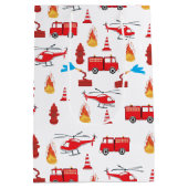 Motor Brigademuster für den roten LKW-Feuerzug Mittlere Geschenktüte (Rückseite)