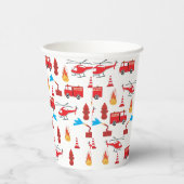 Motor Brigademuster für den roten LKW-Feuerzug Pappbecher (Rechts)