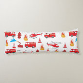 Motor Brigademuster für den roten LKW-Feuerzug Seitenschläferkissen (Rückseite)