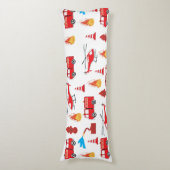 Motor Brigademuster für den roten LKW-Feuerzug Seitenschläferkissen (Vorderseite Vertikal)