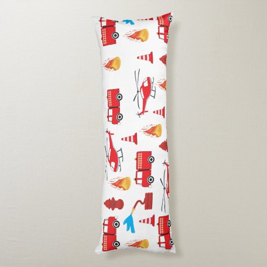 Motor Brigademuster für den roten LKW-Feuerzug Seitenschläferkissen (Rückseite (Vertikal))