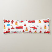 Motor Brigademuster für den roten LKW-Feuerzug Seitenschläferkissen (Vorderseite)