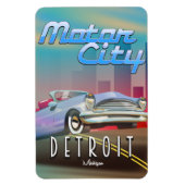 Motor City Detroit Michigan Reiseplakat. Magnet (Vertikal)
