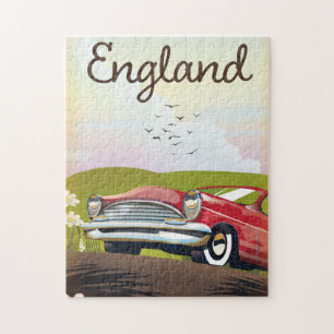 Motor City Detroit Michigan Reiseplakat. Puzzle