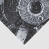 Motor Cogwheel Gears Grau Decoupage Seidenpapier (Ausschnitt)