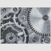 Motor Cogwheel Gears Grau Decoupage Seidenpapier (Vorderseite)