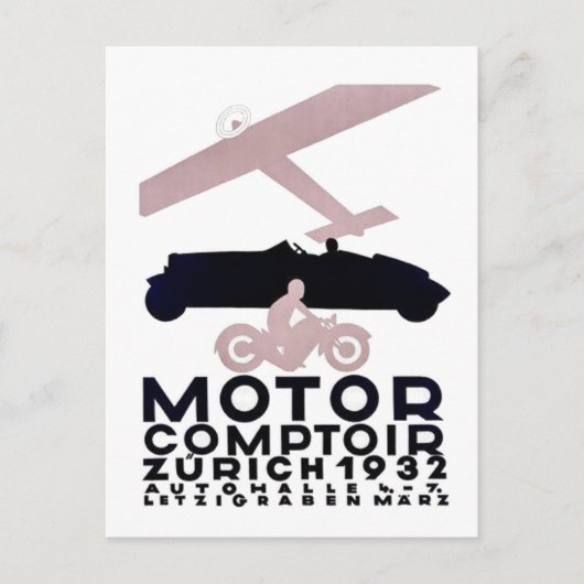Motor Comptoir Zürich 1932 Postkarte (Vorderseite)