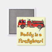 Motor Daddy Feuerwehrmann T - Shirt und Geschenke Magnet (Vorderseite/Rückseite)