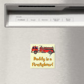 Motor Daddy Feuerwehrmann T - Shirt und Geschenke Magnet (In Situ (Geschirrspüler))